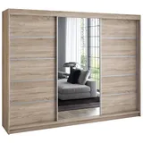 A&J MöbelLand Schiebetürenschrank VILUNO 1 200 x 215 x 59,5 cm Beige