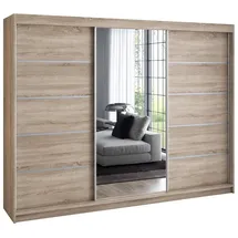 A&J MöbelLand Schiebetürenschrank VILUNO 1 200 x 215 x 59,5 cm Beige