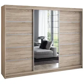 A&J MöbelLand Schiebetürenschrank VILUNO 1 200 x 215 x 59,5 cm Beige