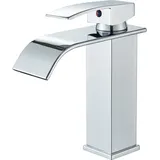 Wasserfall Waschtischarmatur, Wasserhahn Bad Chrom, Kaltes und Heißes waschamatur waschbecken, Wasserhahn Waschbecken für Badezimmer, Einhandmischer