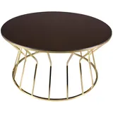 JV Möbel Runder Couchtisch Braun Glas 90 x 45 cm