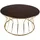 JV Möbel Runder Couchtisch Braun Glas 90 x 45 cm