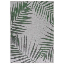 In Outdoor Teppich Beige, Vintage Design, Flachgewebe, Wetterfest