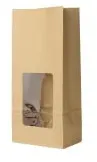 Greenbox Blockbeutel M, braun, PLA-Fenster, 11 x 6 x 23,5 cm DRE03951 , 1 Karton = 500 Stück