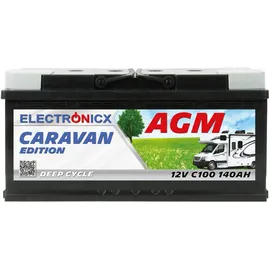 Electronicx Caravan Edition V2 Batterie AGM 140 Ah 12V Wohnmobil Boot Versorgung