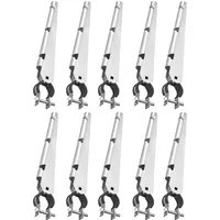 Vevor Übersteigschutz Zaunerhöhung, 10er-Pack, Stacheldrahtabweiser 375 mm, Stacheldrahthalter für 3,3 cm bis 3,8 cm Maschendrahtzäune, Ω-Halterungsdesign, Stacheldrahtarm aus verzinktem Stahl