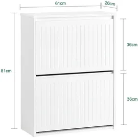 SoBuy Schuhkipper 61 x 81 x 26 cm mit verstellbaren Einlegeböden / weiß