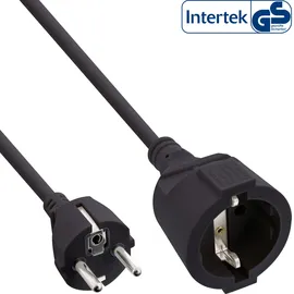 InLine InLine® Schutzkontakt-Verlängerung ST / BU, schwarz, 7m