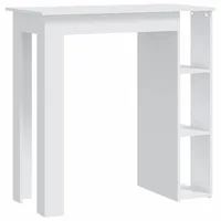 vidaXL Bartisch mit Regal Weiß 102x50x103,5 cm Holzwerkstoff