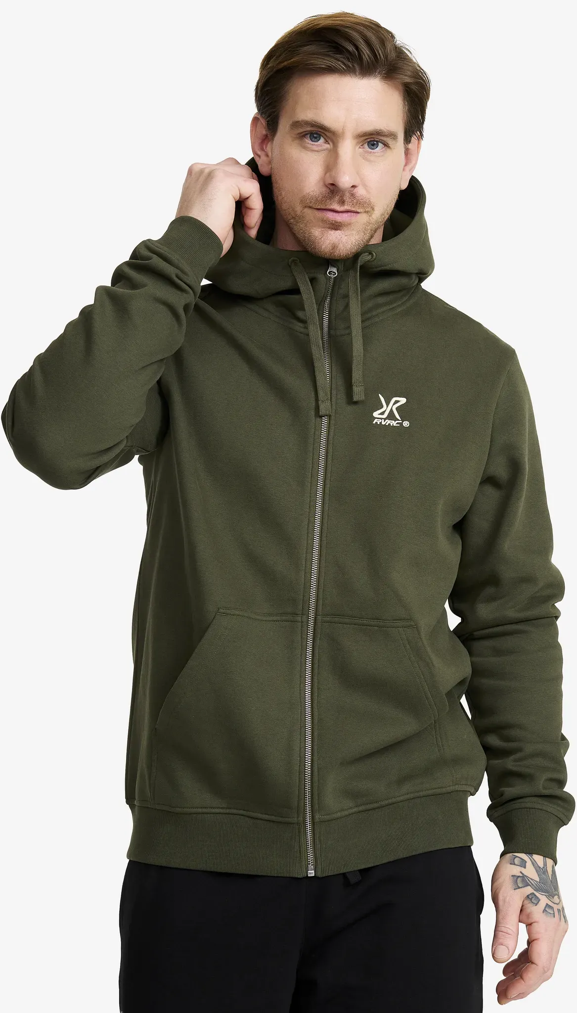 RVRC Full-zip Hoodie Herren Forest Night, Größe:L - Herren > Oberteile > Hoodies & Sweatshirts - Grün