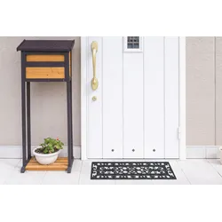 Fußmatte ANDIAMO "Libretto", schwarz (nachtschwarz), B:25cm H:4mm L:75cm, Gummi, Teppiche, Gummi-Fussabtreter, Gusseisen Optik, In- und Outdoor geeignet