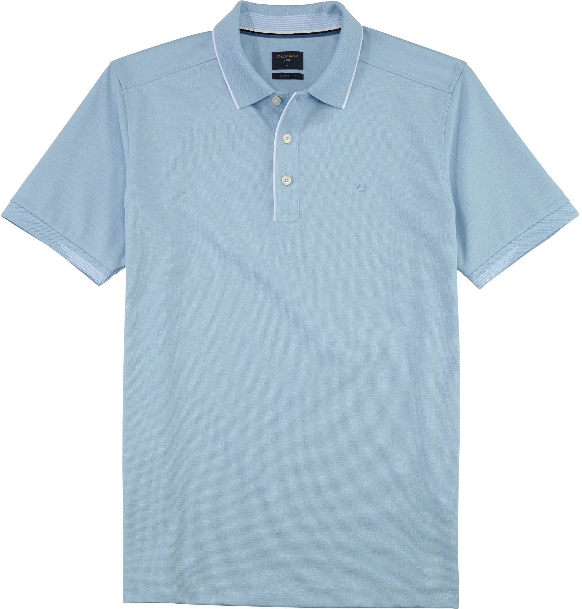 Poloshirt OLYMP "OLYMP Wirk Casual - Polo", Herren, Gr. S, blau (bleu), Jersey, Obermaterial: 51% Baumwolle, 49% Polyester, regular fit, Shirts