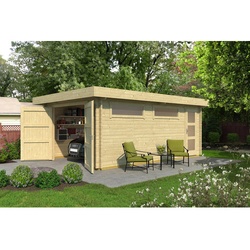 WEKA Garage, BxT: 422,7 x 600 cm, holz - braun