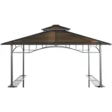 GRASEKAMP Ersatzdach Hardtop BBQ Pavillon 1,5x2,4m Doppelstegplatten Polycarbonat Braun