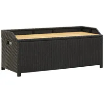 vidaXL Sitzbank mit Stauraum 120 cm Poly Rattan Schwarz