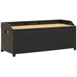 vidaXL Sitzbank mit Stauraum 120 cm Poly Rattan Schwarz