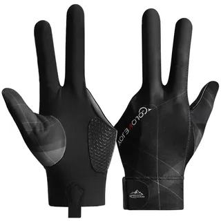 Wnddle Billard Handschuh, Snooker Handschuhe, Billiard Pool Cue Gloves, Verstellbare Poolhandschuhe, rutschfeste Poolhandschuhe, Geeignet für Carom-Spiele, Snooker, Pool-Spiele (Schwarz)
