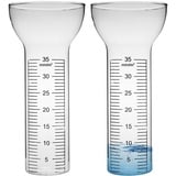 Regenmesser Frostsicher 2pcs Regenmesser Ersatzglas Freeze Proof Glas Regenmessrohr mit klaren Markierungen 35 mm trichterförmige Regenmessgeräte für Gartenwasseranzeige im Freien im Freien für Regen