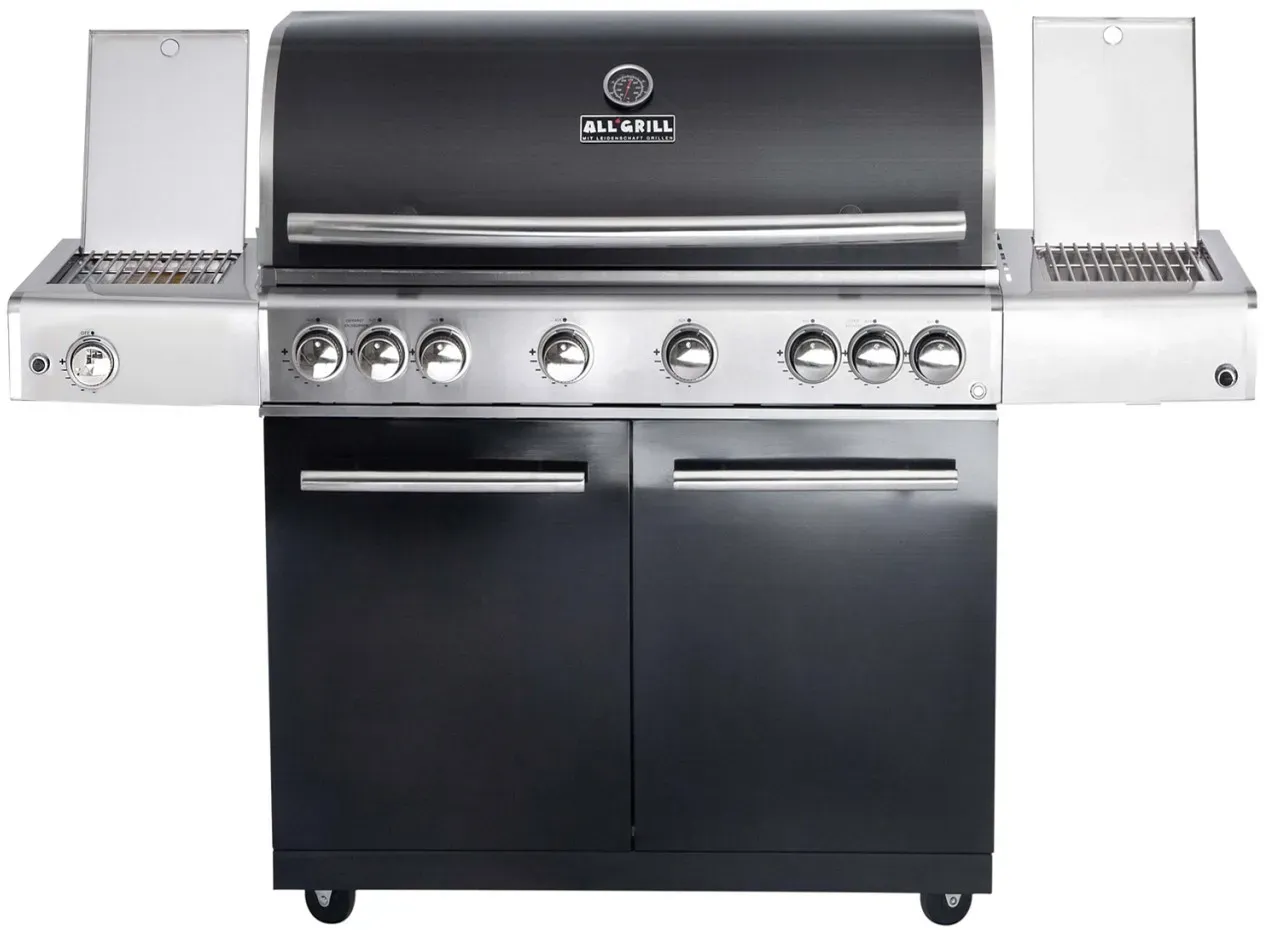 CHEF XL Paket C- Basis black, 6 Brenner, Backburner, Seitenkocher, Steakzone, BBQ Paket