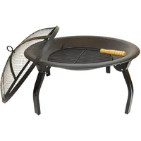 SOUK ONE Feuerschale Ibiza Black, Feuerschale Ø 56 cm - Feuerstelle für den Garten, Funkenschutz, Deckel für Feuerschalen, Terrasse und Balkon, Feuertonne und Feuerkorb (Ø 56cm Ibiza Black)