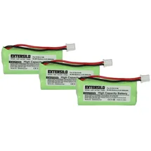 EXTENSILO 3x Akku Ersatz für 55AAAHR2BMX, C30852D1640X1, 220436C1, 41AAAH2BMX, 220382c1 für schnurlos Festnetz Telefon (850 mAh, 2,4 V, Nimh)
