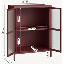 [en.casa] Sideboard Säkylä 84 x 64 x 35 cm Bordeauxrot