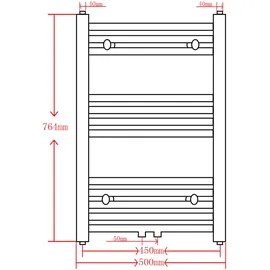 Heizkörper Handtuchheizkörper Warmwasser Gebogen 500 x 764 mm schwarz