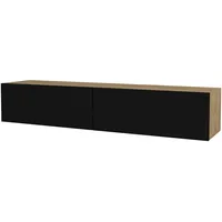 [en.casa] Fernsehschrank Toivakka 135x31x25cm Eichenoptik / Schwarz