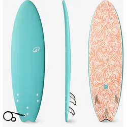 Surfboard aus Schaumstoff 6'6 Swallow Tail 55 l türkis EINHEITSFARBE No Size