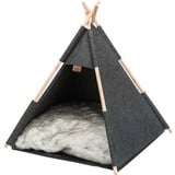 TRIXIE Tierbett Hunde Zelt Tipi, hygienischem Polyester, Hundehöhle grau