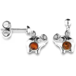 Paar Ohrhänger OSTSEE-SCHMUCK "Ostsee-Schmuck Ohrhänger Elefant Ohrhänger Elefant", weiß, Ohrringe, Damen, 14 x 9mm, Silber 925 (Sterlingsilber)