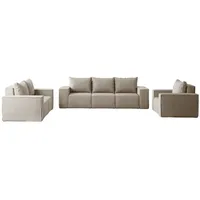 Fun Möbel Sofaset Designersofa ESTELLE 3-2-1 mit Schlaffunktion, in Stoff Poso beige