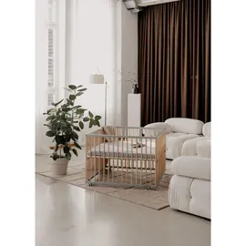 Sämann – make a difference. Laufgitter, Grau, Natur, Holz, Echtholz,Buche, 100x74x100 cm, Babymöbel, Laufstall Baby