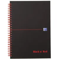 Oxford Collegeblock Black n'Red Spiralbuch kariert DIN A5 ohne Rand, 1 Block