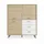 byLIVING Highboard 120 x 131 x 36,5 cm Eiche Bianco / Weiß