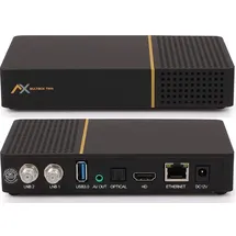 Ax Multibox Twin SE (Second Edition mit WiFi) 4K UHD E2 Linux Sat Receiver mit PVR Aufnahmefunktion Timeshift, UNICABLE, USB, LAN, WLAN, HDMI, H.265 HDR, Astra Hotbird Sortiert