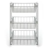 stauraum Teleskopschublade für 40cm Schrank – Premium Schrankauszug Küche zum Nachrüsten – Einfache Montage – Stabil & Langlebig –Korb Kombisystem, 3 etagig