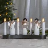 StarTrading Fensterleuchter Engel Chor 4flammig warmweiße Glühlampen - H: 15cm - Kabel -...