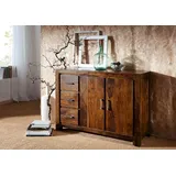 MASSIVMOEBEL24.DE Sideboard Sheesham 118x45x85 Life honey lackiert Metro Life #122