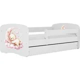 WFL GROUP Jugendbett Emily 80 x 160 cm Kiefer MDF weiß/roségold