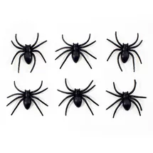 Oblique Unique Oblique Unique® 6X Spinnen Groß Schwarz Halloween Fasching Karneval Tisch Deko Scherz Artikel zum Gruseln und Erschrecken