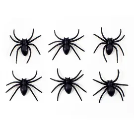 Oblique Unique Oblique Unique® 6X Spinnen Groß Schwarz Halloween Fasching Karneval Tisch Deko Scherz Artikel zum Gruseln und Erschrecken