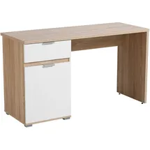 INOSIGN Schreibtisch "Jan", braun (sonoma eiche, opaque weiß), B:130cm H:75,5cm T:50cm, Tische, Schreibtisch, in Scandi Optik, Home Office geeignet
