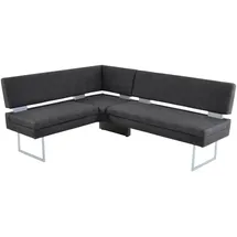 K+W Komfort & Wohnen Eckbank K+W KOMFORT & WOHNEN, schwarz (schwarz 81), B:158cm H:89cm T:199cm, Sitzbänke, Eckbank, langer Schenkel links oder rechts, mit dekorativen Distanzhalter