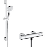 Hansgrohe Crometta Brausesystem Vario mit Ecostat 1001 CL Thermostat weiß/chrom 27812400