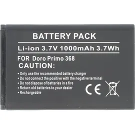 AccuCell Akku passend für Doro Primo 368, Maße 53,1x33,8x5,4mm, Li-ion Doro RCBNTC05, 3,7V, 1000mAh, 3,7Wh