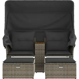 vidaXL Gartensofa 2-Sitzer Loungesofa grau