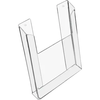 HMF 46843 Wand Prospekthalter aus Acryl DIN A4 Hochformat 22 x 30,5 x 3,5 cm Transparent