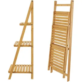 [en.casa] Leiterregal Natur, Holz, Bambus, 50.8x109x35 cm, Wohnzimmer,, - 2 Jahre Gewährleistung - mind. 14 Tage Rückgaberecht - Braun