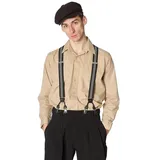 Banned Hosenträger Nicholas Braces Schwarz Vintage Y-Form Retro Austauschbare Knopfverschlüsse schwarz